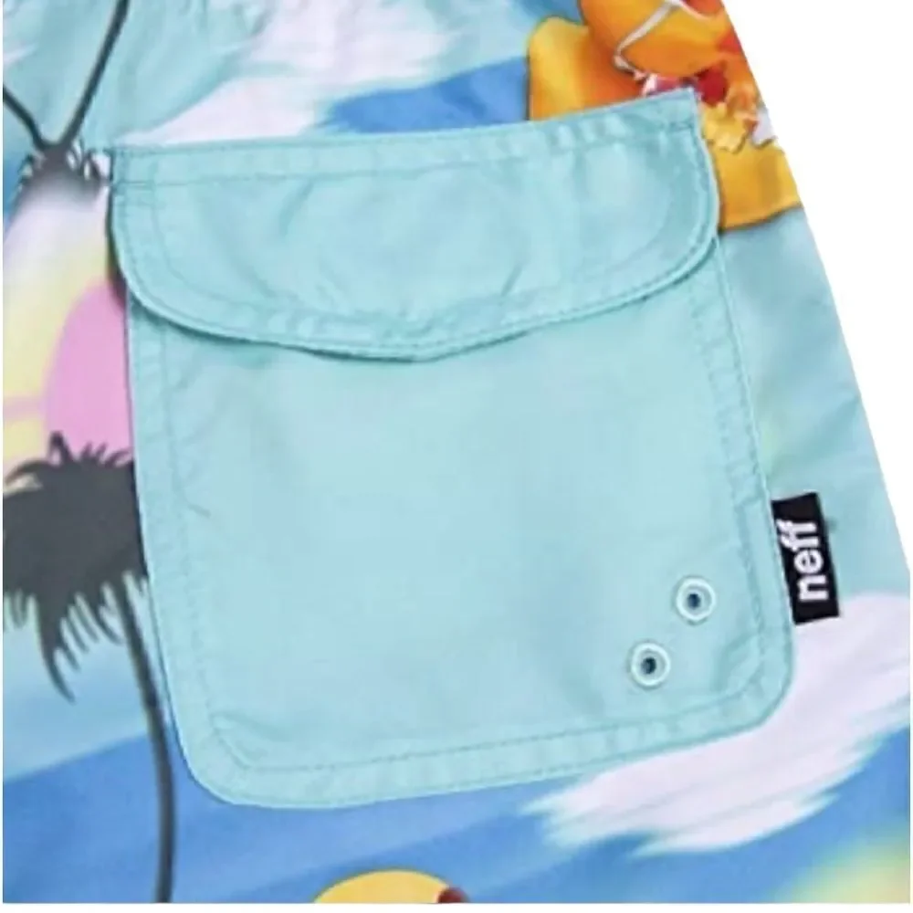 Neff Tropical Rubber Ducky Hot Tub Swim Trunks Size Large NWT